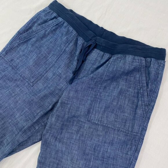 Talbots Pull On Chambray Pants Size Womens 12 Drawstring Comfy Beachy - Picture 6 of 12